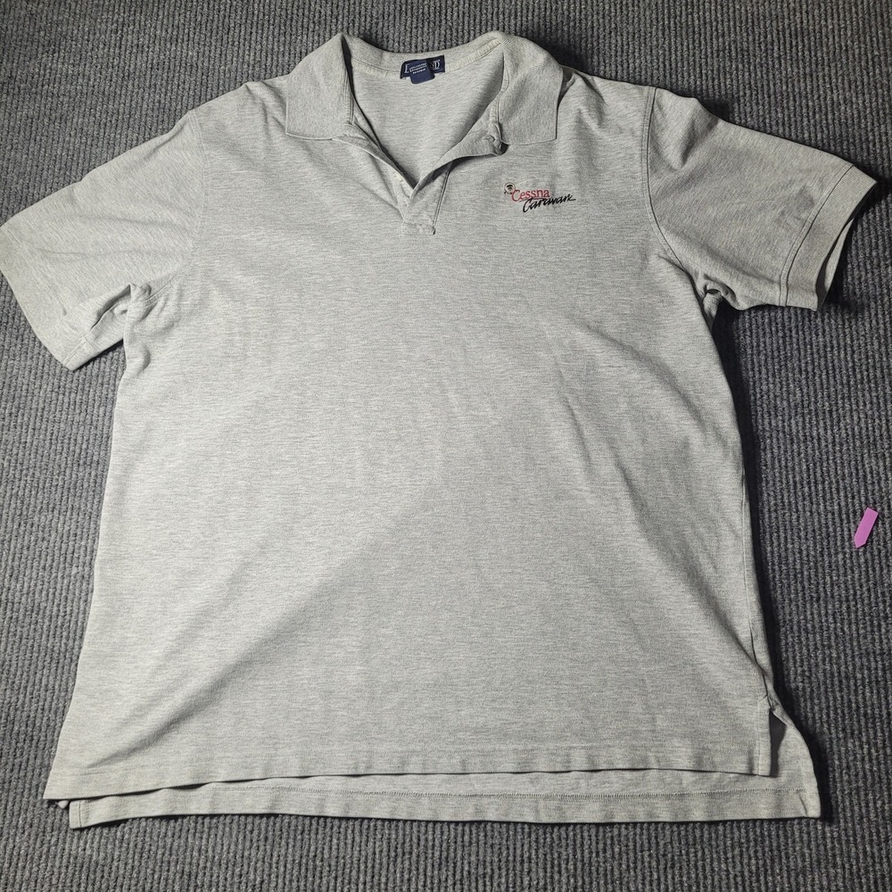 Cessna Caravan Lands End Polo Shirt Mens 2XL Gray Textron Citation Aviation